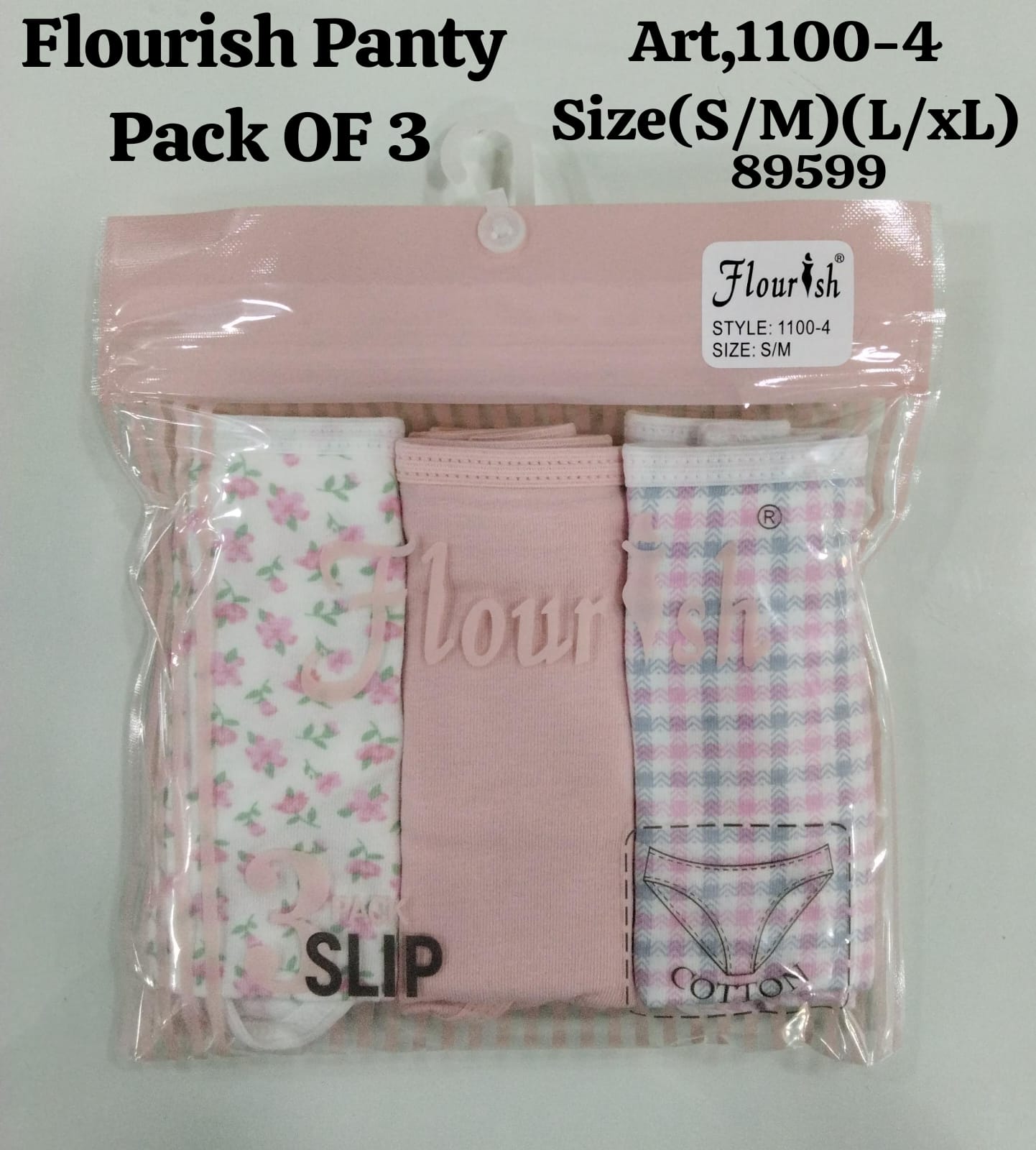 Flourish Style 1100-4 Panty – Pack of 3 (S/M & L/XL)