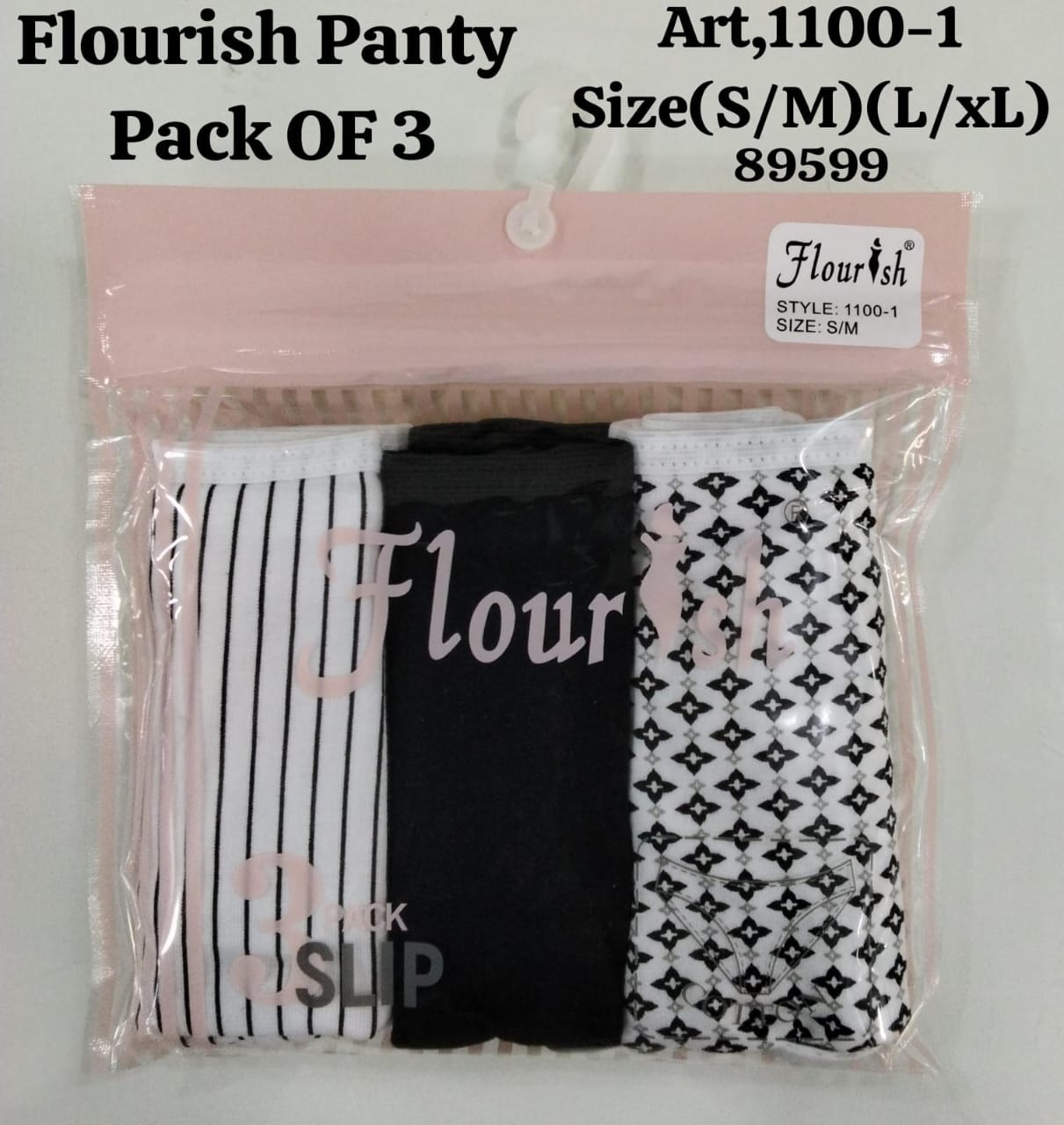 Flourish Style 1100-1 Panty – Pack of 3 (S/M & L/XL)